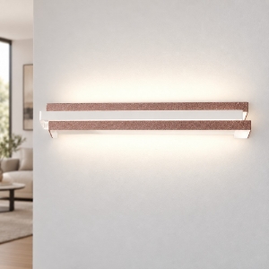 Applique led 24w cct 3000k 4000k moderno da parete oro rosato 60cm