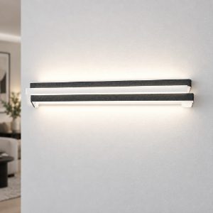 Applique moderna antracite da parete led 24w cct 3000k 4000k 60cm