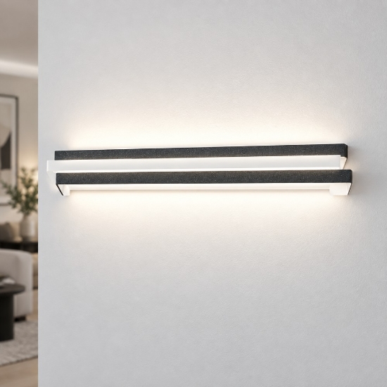 Applique moderna antracite da parete led 24w cct 3000k 4000k 60cm