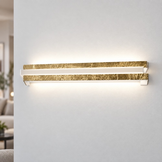 Applique led 24w cct 3000k 4000k moderna da parete foglia oro