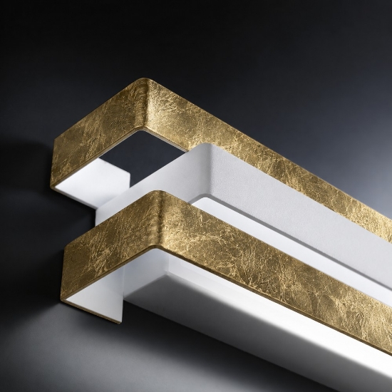 Applique led 24w cct 3000k 4000k moderna da parete foglia oro