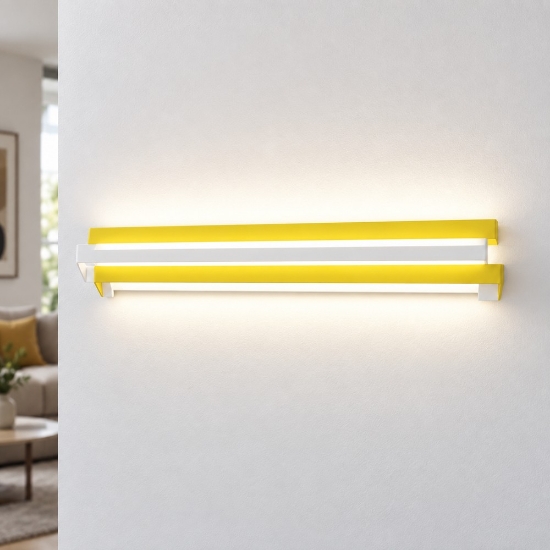 Applique led 24w cct 3000k 4000k moderna da parete giallo girasole