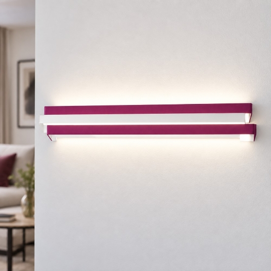 Applique led 24w cct 3000k 4000k moderna da parete magenta