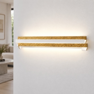 Applique moderna da parete oro opaco led 24w cct 3000k 4000k