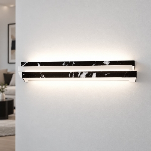 Applique moderna marmo nero da parete led 24w cct 3000k 4000k 60cm
