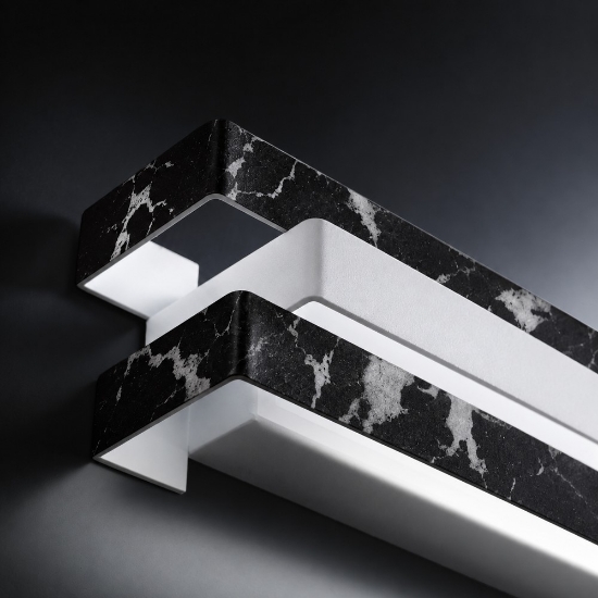 Applique moderna marmo nero da parete led 24w cct 3000k 4000k 60cm