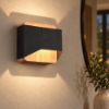 Applique moderna led 3000k dimmerabile nero opaco legno