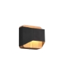 Applique moderna led 3000k dimmerabile nero opaco legno