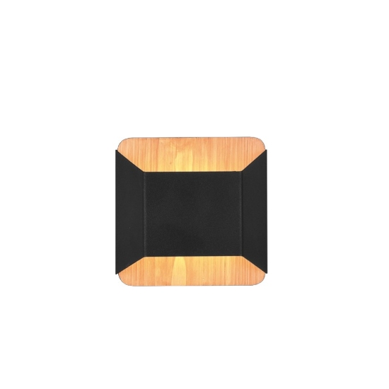 Applique moderna led 3000k dimmerabile nero opaco legno