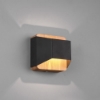 Applique moderna led 3000k dimmerabile nero opaco legno