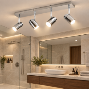 Plafoniera con faretti orientabili per bagno cromo ip44