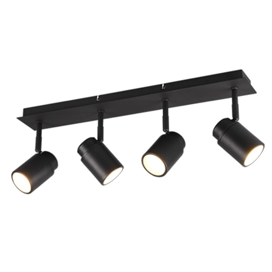 Plafoniera da bagno spot orientabili nero opaco
