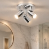 Plafoniera per bagno cromo 3 luci orientabili ip44