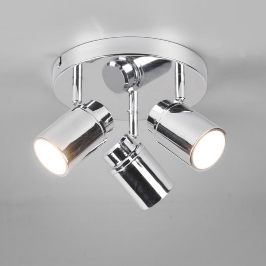 Plafoniera per bagno cromo 3 luci orientabili ip44