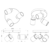 Plafoniera per bagno cromo 3 luci orientabili ip44