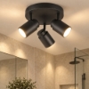 Plafoniera spot orientabili per bagno ip44 gu10 nero opaco