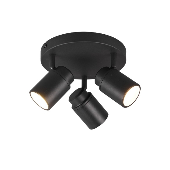 Plafoniera spot orientabili per bagno ip44 gu10 nero opaco