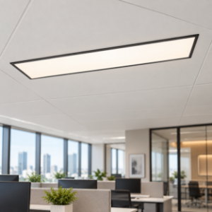 Plafoniera pannello per ufficio led 34w 3000k rettangolare nero opaco