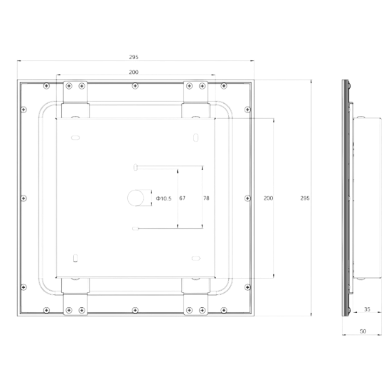 Pannello plafoniera quadrata per ufficio nera led 13,5w 3000k