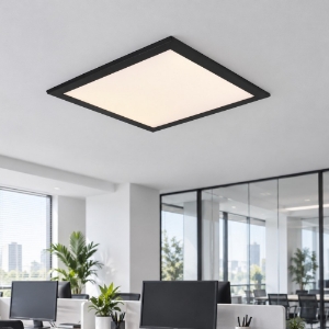 Plafoniera pannello da incasso quadrata nero opaco led 18w 3000k