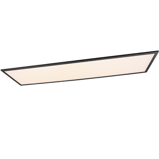 Plafoniera per ufficio pannello rettangolare led 34w 3000k 80cm nero opaco