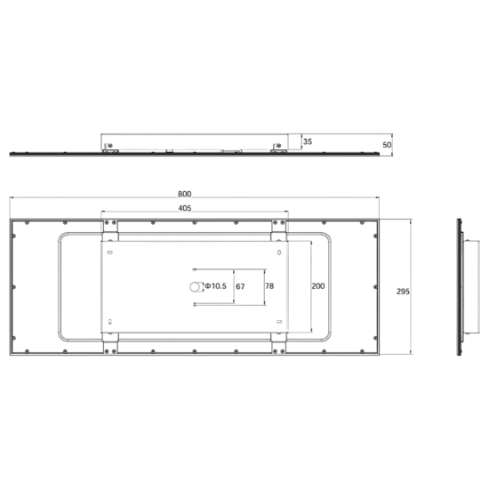 Plafoniera per ufficio pannello rettangolare led 34w 3000k 80cm nero opaco
