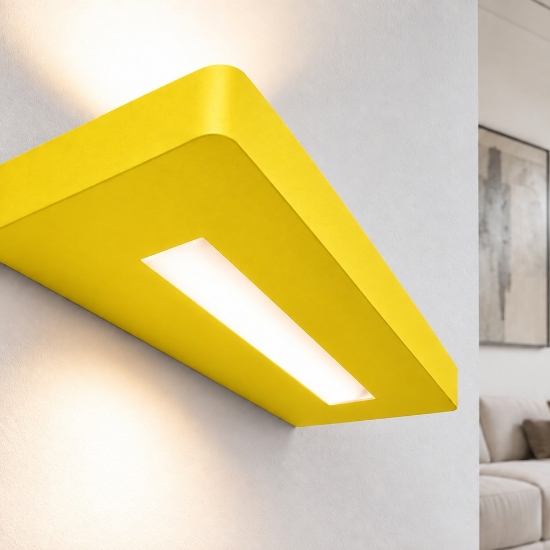 Applique led 20w cct 3000k 4000k moderna da parete giallo girasole