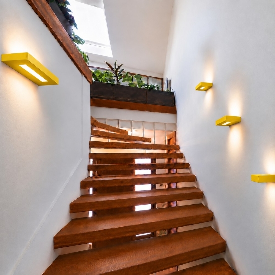 Applique led 20w cct 3000k 4000k moderna da parete giallo girasole