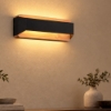 Applique moderna nero opaco legno led 13,5w 3000k dimmerabile