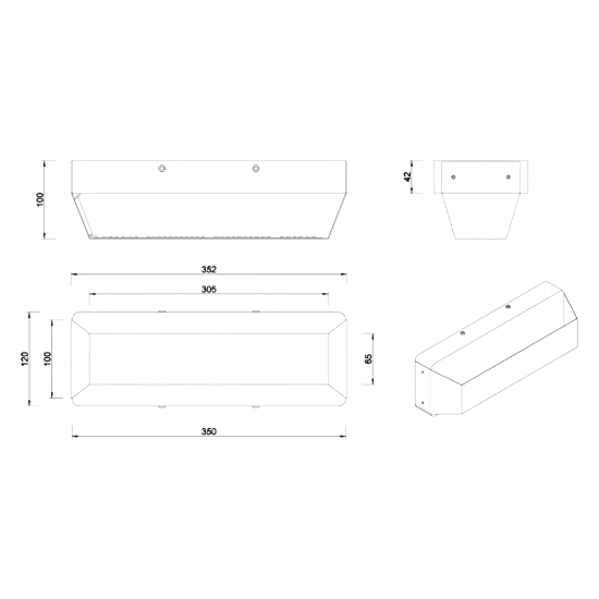 Applique moderna nero opaco legno led 13,5w 3000k dimmerabile