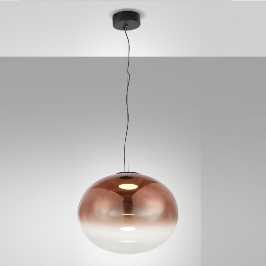 Fabas lampadario per cucina ovalia vetro ametista led 14w 2700k 3000k 4000k dimmerabile