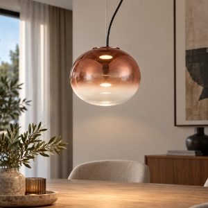 Fabas ovalia lampada a sospensione vetro ametista led 9w cct 2700k 3000k 4000k dimmerabile