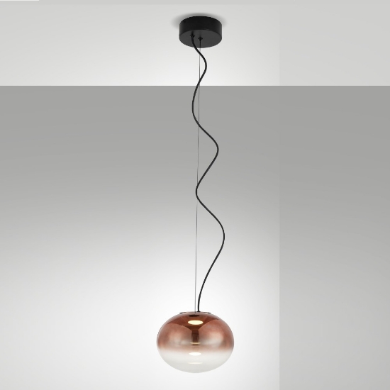 Fabas ovalia lampada a sospensione vetro ametista led 9w cct 2700k 3000k 4000k dimmerabile