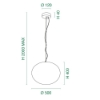 Fabas ovalia lampadario per cucina led 23w cct 2700k 4000k vetro ovale cognac dimmerabile