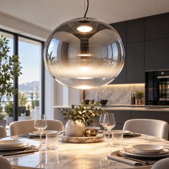 Fabas luce ovalia lampadario per cucina vetro grigio chiaro sfumato led 23w 2700k 3000k 4000k dimmerabile