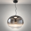 Fabas luce ovalia lampadario per cucina vetro grigio chiaro sfumato led 23w 2700k 3000k 4000k dimmerabile