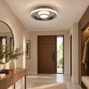 Plafoniera moderna tondo cromo led 28w 3000k dimmerabile