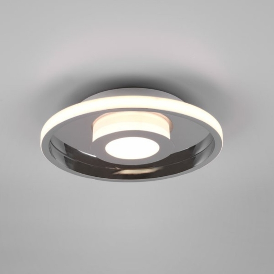 Plafoniera moderna tondo cromo led 28w 3000k dimmerabile
