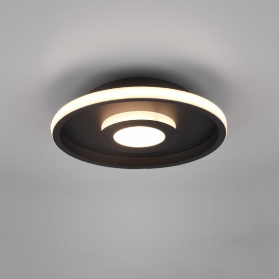 Plafoniera da bagno ip44 nero opaco led 28w 3000k dimmerabile
