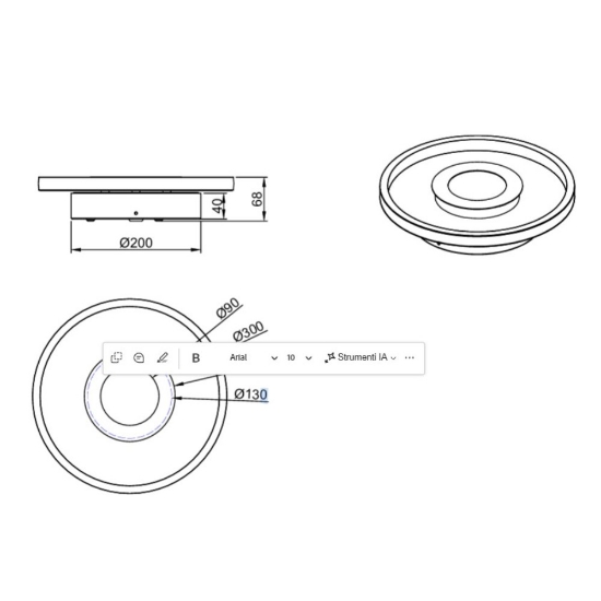 Plafoniera da bagno ip44 nero opaco led 28w 3000k dimmerabile