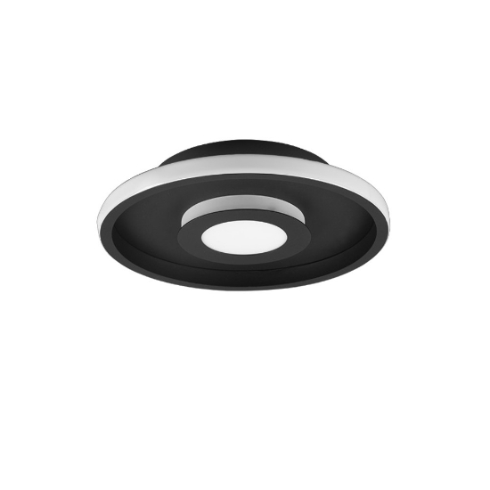 Plafoniera moderna led 35w 3000k nero opaco dimmerabile