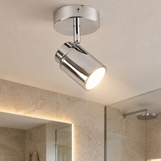 Faretto da soffitto per bagno cromo ip44 orientabile