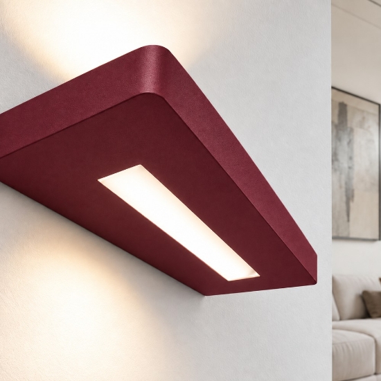 Applique led 20w cct 3000k 4000k da parete moderna bordeaux