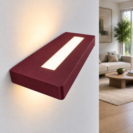 Applique led 20w cct 3000k 4000k da parete moderna bordeaux
