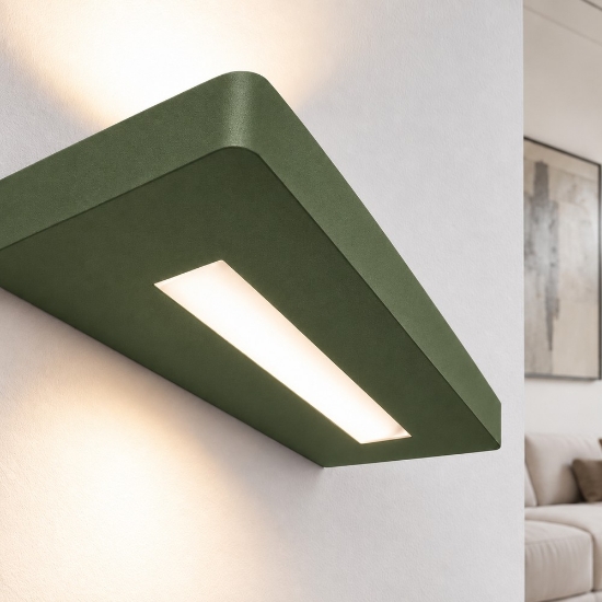 Applique led 20w cct 3000k 4000k da parete moderna verde oliva