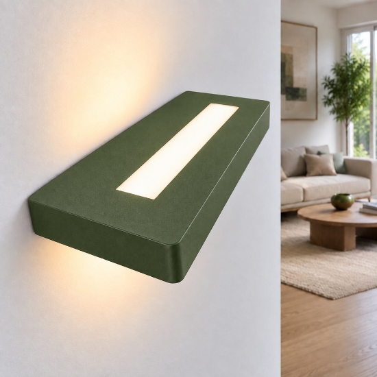 Applique led 20w cct 3000k 4000k da parete moderna verde oliva