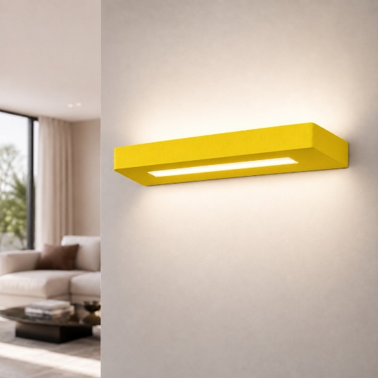 Applique led 28w cct 3000k 4000k moderna da parete giallo girasole