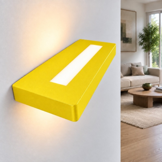 Applique led 28w cct 3000k 4000k moderna da parete giallo girasole