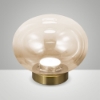 Fabas ovalia lampada da tavolo vetro cognac led 8w cct 2700k 4000k dimmerabile
