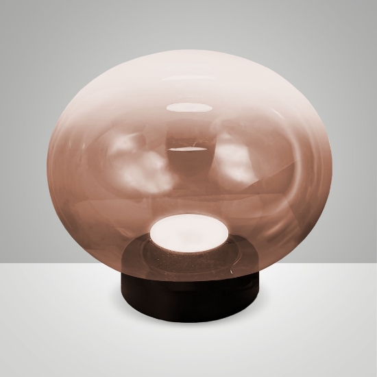 Fabas lampada da tavolo ovalia vetro ametista led 8w cct 2700k 3000k 4000k dimmerabile